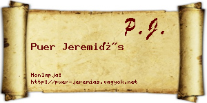 Puer Jeremiás névjegykártya